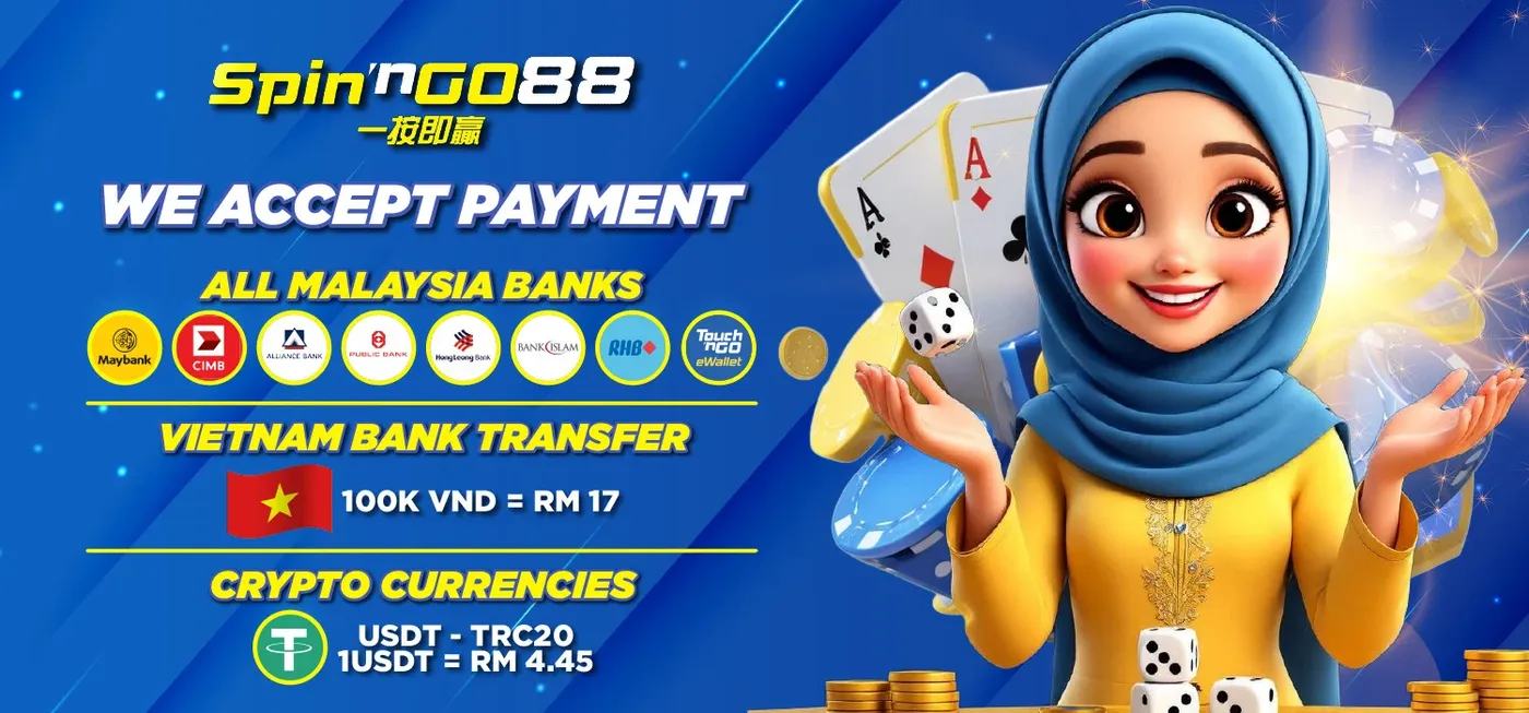 SPIN'NGO88 — all Malaysia banks, VND transfer & USDT accepted
